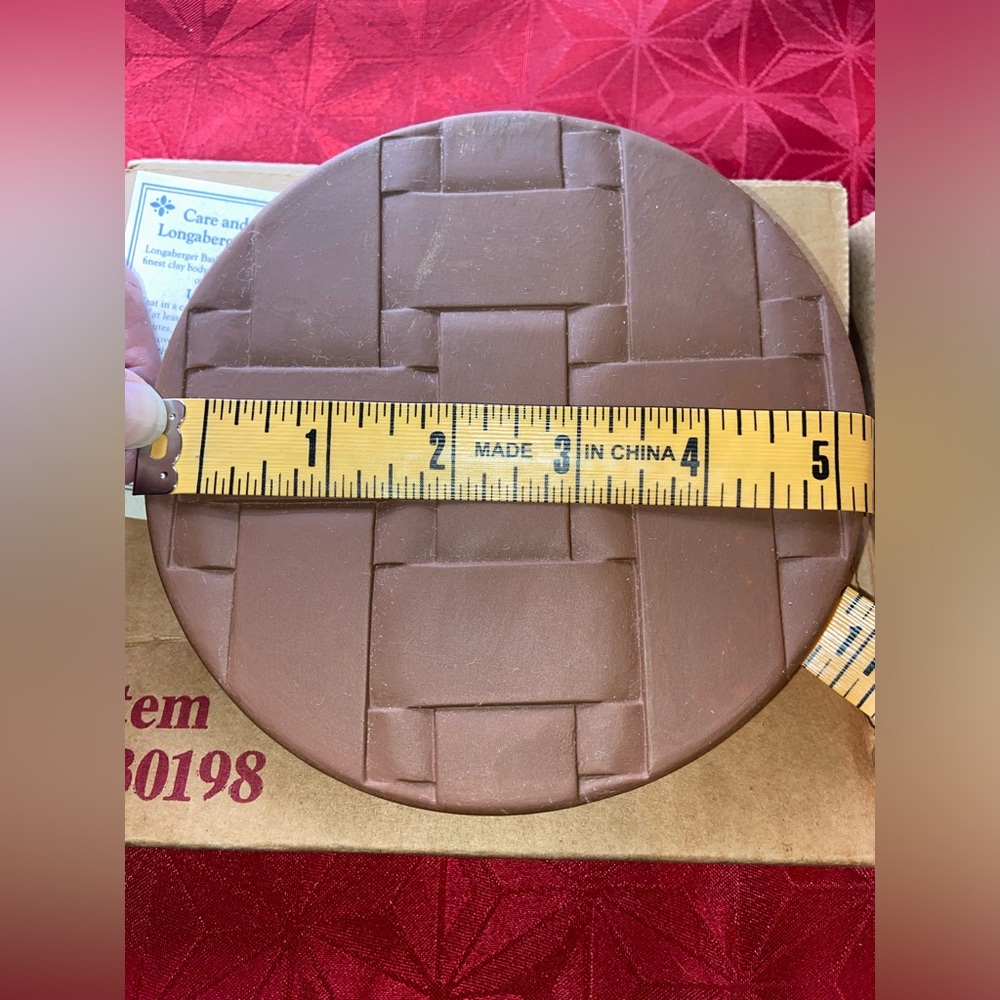 LONGABERGER Basket Brick Button basket POTTERY - Picture 5 of 6